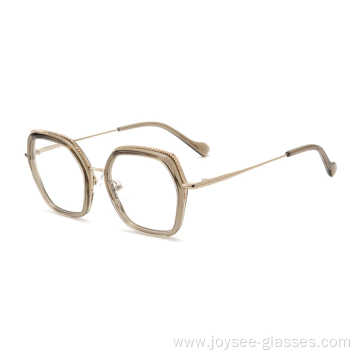 Hot Sell Female Full Rim Metal Temple Design Eye Eyeglasses